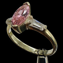 Load image into Gallery viewer, Pink Zirconia Promise Ring Sterling Silver White Side Stones Size 6
