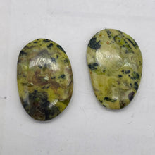 Load image into Gallery viewer, Turquoise Faustite Oval Beads| 33x22x6mm | Chartreuse, Black | 2 Beads |
