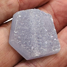 Load image into Gallery viewer, Chalcedony Druzy 56ct Designer Cut Pendant Bead | 25x25x10mm | Blue | 1 Bead |
