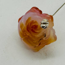 Load image into Gallery viewer, Carved Carnelian rose Flower Bead | Orange | 24x10mm | 1 Bead |
