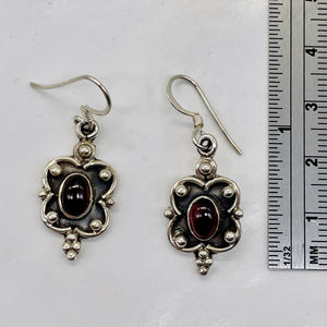 Stellar Red Garnet & 925 Sterling Silver Drop/Dangle Earrings | 1 1/4" Long |