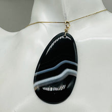 Load image into Gallery viewer, Stunning! Black and White Sardonyx 14Kgf Wire Wrap Pendant | 2 3/4 Inch Long |

