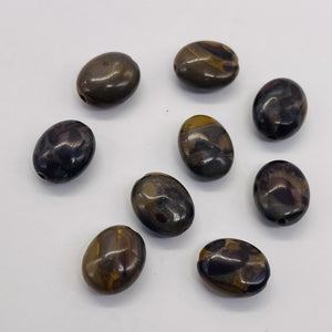 Rare 9 Chocolate Jasper 10x8mm Oval Coin Beads 009157