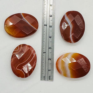 Faceted Red Orange Sardonyx 30x22mm Pendant Bead 6767