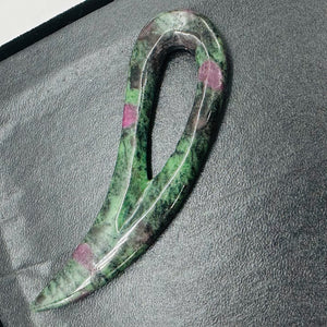 Ruby Zoisite Comma Pendant Bead | 94x28x6mm | Green, Red | 1 Pendant Bead |