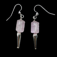 Load image into Gallery viewer, Kunzite Crystals Sterling Silver Dangle Earrings | 2 1/2" Long | Pink | 1 Pair |
