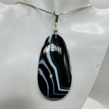 Load image into Gallery viewer, Stunning Black and White Sardonyx Sterling Silver Pendant | 3 1/4&quot; Long |
