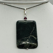 Load image into Gallery viewer, Tsunami Stone and Garnet14K Gold Filled Pendant | 35x25x7.5mm | Green, Red |
