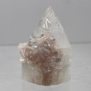 Apophyllite Stilbite 11g Collectors Crystal Pyramid | 25x20x19mm | Clear, Pink |