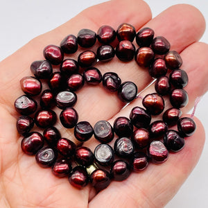 12 Smoldering Burgundy Freshwater Pearls 8318