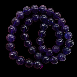 Amethyst Gorgeous Round Bead AA Strand | 10mm | Deep Purple | 40 Beads |