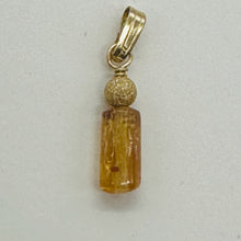 Load image into Gallery viewer, Topaz Precious Faceted Crystal Drop 14K Gold Filled Pendant | 1&quot; Long | Orange |
