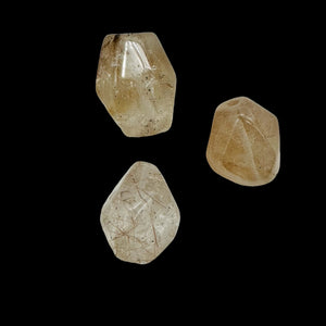 Rutilated Quartz Incredible Centerpiece Beads | 22x16 to 19x14mm | 3 Beads |