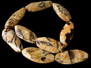 Wild Big Cat Feldspar Designer Oval Bead Strand 107407