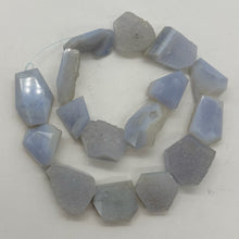 Load image into Gallery viewer, Drusy Blue Chalcedony 136g Quadrilateral Strand | 31x20 to 21x17mm| Blue, White|
