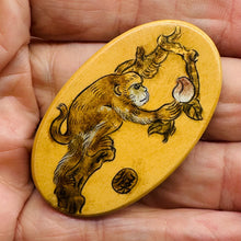 Load image into Gallery viewer, Chinese Year of the Monkey Pendant Bead | 2" Long | Tan, Brown
