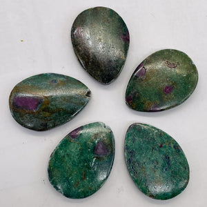 Ruby Zoisite Tear Drop Beads | 30x21x5mm | Green, Red | 2 Pendant Beads |