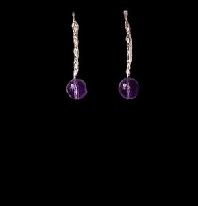 Unique Amethyst and 14Kgf Stiletto Earrings 5703