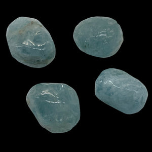 Aquamarine Smooth Nugget Bead Parcel | 22x17x13 - 19x14x14mm | Blue | 4 Beads |