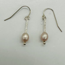 Load image into Gallery viewer, Stardust Pink Pearls with Solid Sterling Silver Earrings 6553

