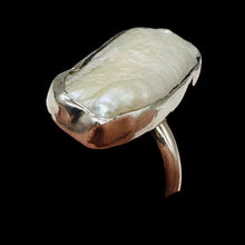 Load image into Gallery viewer, Pearl Designer Sterling Silver Ring | Size 7 | White, Silver | 1 Ring
