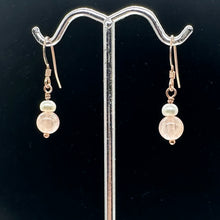 Load image into Gallery viewer, Morganite AA A Beads Rose Gold Earrings | 1" Long | 1 Pair |
