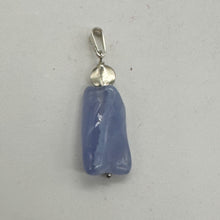Load image into Gallery viewer, Blue Chalcedony Sterling Silver Designer Freeform Pendant | 2&quot; Long|Blue Silver|
