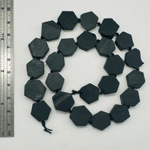 Load image into Gallery viewer, Black Stone - Africa Hexagon Bead Strand | 17x15x5mm | Black Matte | 22 Beads |
