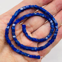 Load image into Gallery viewer, So Hot Indigo Lapis Cube Focal Bead Strand 108881
