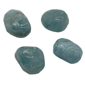 Aquamarine Smooth Nugget Bead Parcel | 22x17x13 - 19x14x14mm | Blue | 4 Beads |