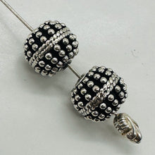 Load image into Gallery viewer, Bali Beads of Incredible Solid Sterling Silver | 12x11mm | 6 gram each| 2 Beads|
