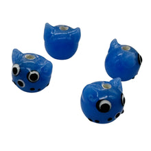 Load image into Gallery viewer, Kitty Cat Ceramic Round Beads | 15mm | Cornflower Blue | 4 Beads |
