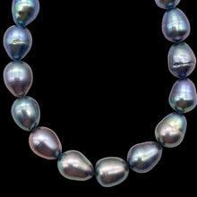 Load image into Gallery viewer, Lavender, Blue, Pink Peacock Satin 16&quot; FW Pearl Strand, 10x6.5 to 8x6mm
