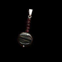 Load image into Gallery viewer, Rhodolite Garnet and Hypersthene Sterling Silver Pendant | 1 3/4 inches long |
