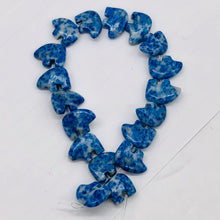 Load image into Gallery viewer, 2 Roar Hand Carved Natural Lapis Bear Beads 9252LP | 15x12x4mm | Blue and White
