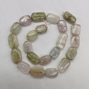 Kunzite 68G Flat Nugget Bead Strand | 23x12x7 to 17x12x6mm | Pink, Green, Clear|