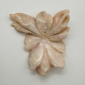 Peruvian Opal 163ct Carved Flower Pendant Bead | 60x80x7mm | Pink | 1 Bead |