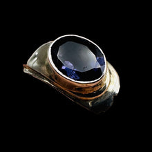Load image into Gallery viewer, Lavender Iolite Oval Sterling Silver Ring Size 7.75 Gemstone Jewelry Making
