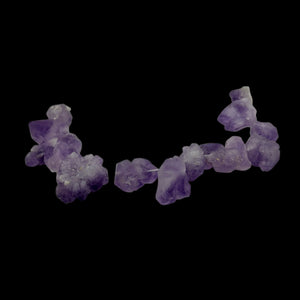 Amethyst Natural Crystals 8" Strand | 29x27x15 to 18x17x12mm | Purple| 14 Beads|