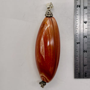 Carnelian Marquise Pendant | 2 1/4" Long | 40x16mm (Carnelian) | Orange |