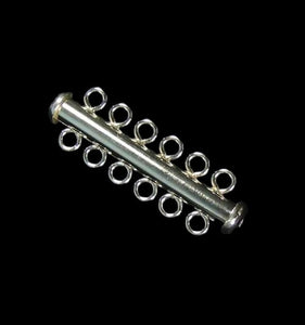 Designer Sterling Silver 6 Strand Tube Clasp 10348