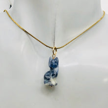Load image into Gallery viewer, Kitty Cat Sodalite Pendant Necklace|Semi Precious Stone Jewelry|14k Pendant|

