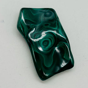 Malachite 78g Polished Gemstone FreeForm Worry Stone | 40x42x12mm | Green |