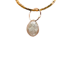 Load image into Gallery viewer, Champagne Diamond Faceted .67ct Briolette Pendant | 5x4mm| White tint| 1 Pendant

