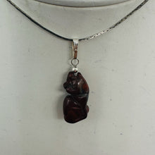 Load image into Gallery viewer, Brecciated Jasper Wolf Pendant Necklace | Semi Precious Stone Jewelry | Silver |
