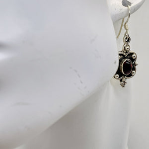 Stellar Red Garnet & 925 Sterling Silver Drop/Dangle Earrings | 1 1/4" Long |