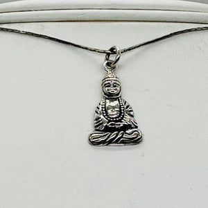 Buddha Sterling Silver Pendant | 1 1/4" Long | Silver | 1 Pendant |