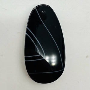 Sardonyx Large Designer Teardrop Pendant Bead| 65x34x6mm | Black.White | 1 Bead|