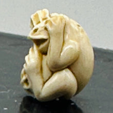 Load image into Gallery viewer, See No Evil Monkey Mammoth Tusk Pendant Bead | 16x13x12mm | Cream | 1 Bead |
