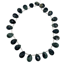 Load image into Gallery viewer, Green Kambaba Jasper Faceted Briolette Bead Strand 107304
